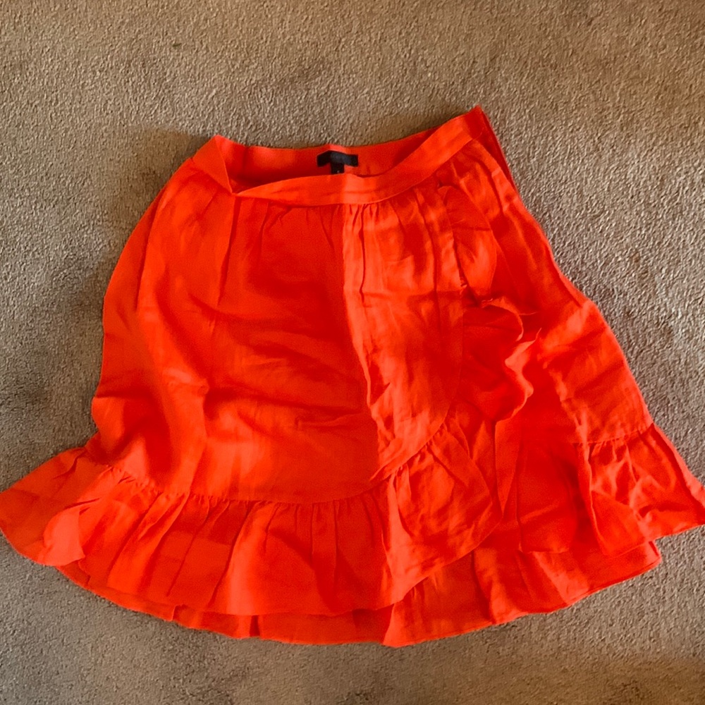 J Crew Linen Ruffle Skirt